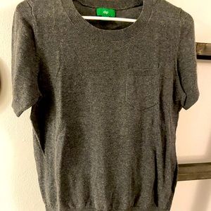 Grey Short-Sleeved Sweater